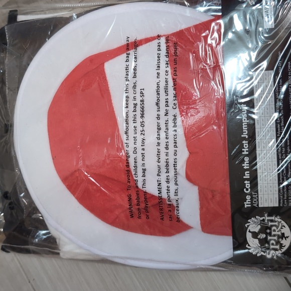 BRAND NEW IN BAG Spirit Dr. Seuss Cat in the Hat Costume - Black and White - Picture 3 of 4
